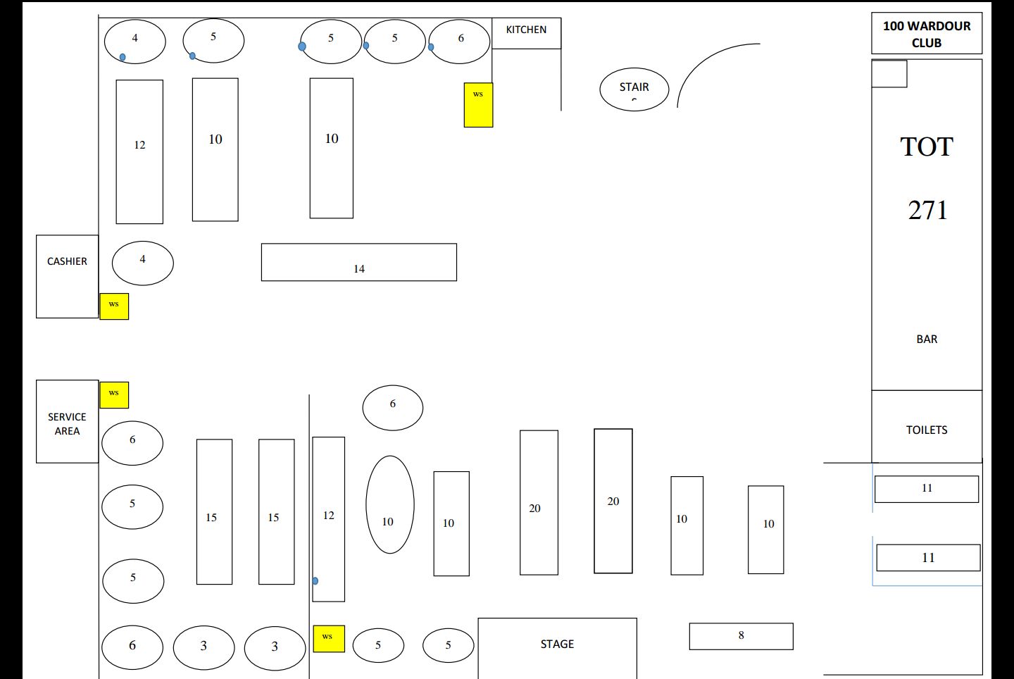 100 Wardour ST Table Map