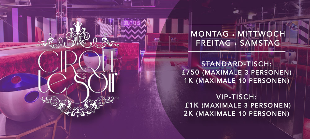 Cirque le Soir vip-tische
