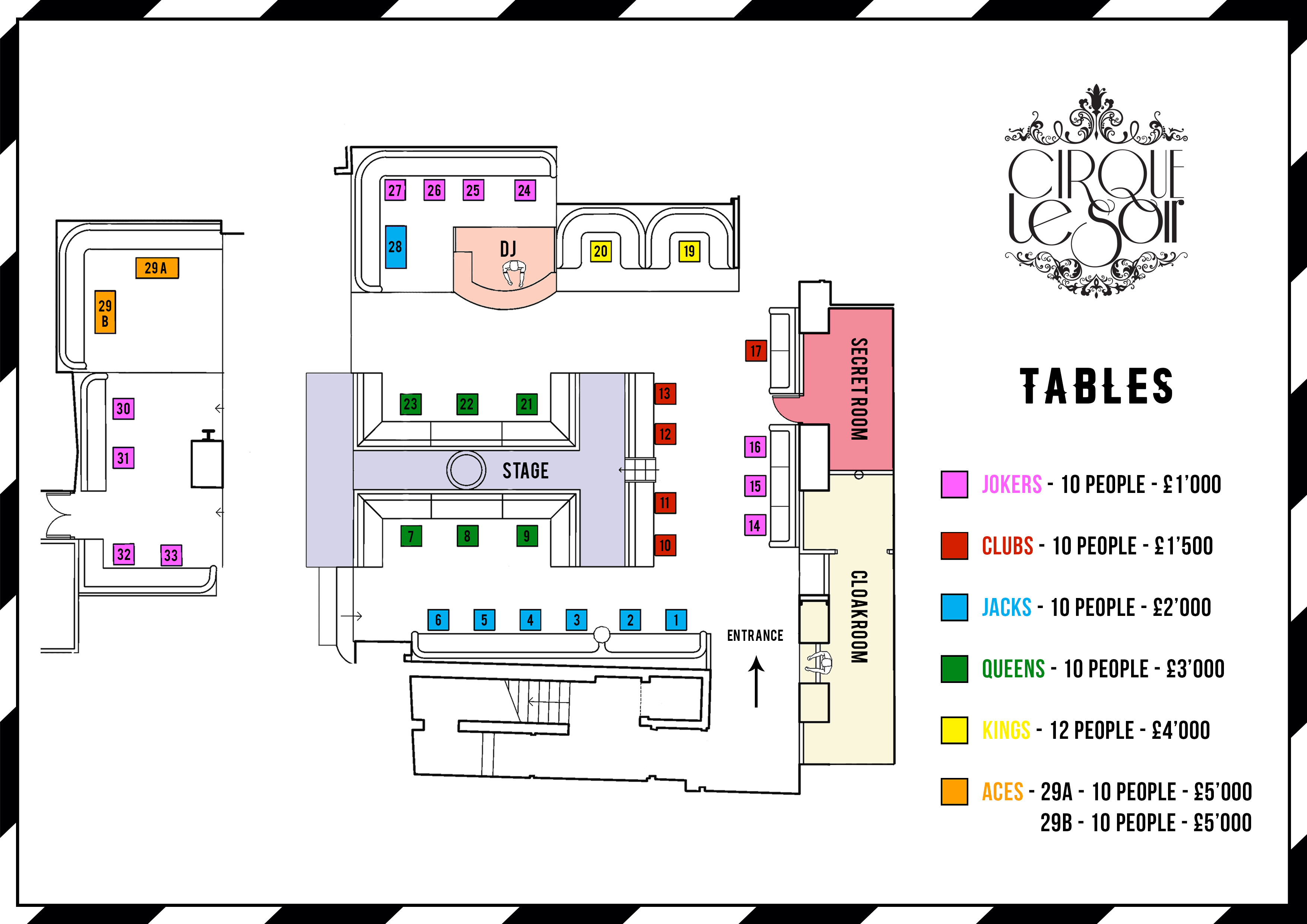 Cirque le Soir Table Map