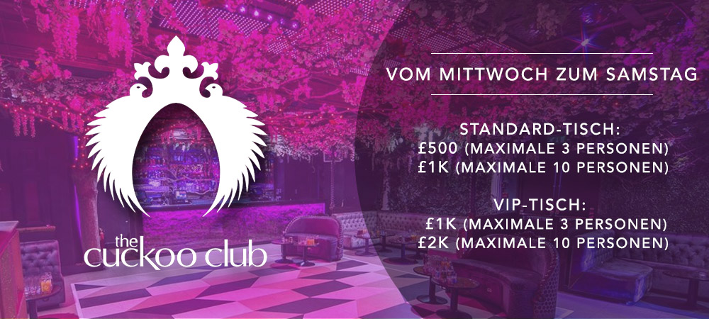 The Cuckoo Club VIP-TISCH