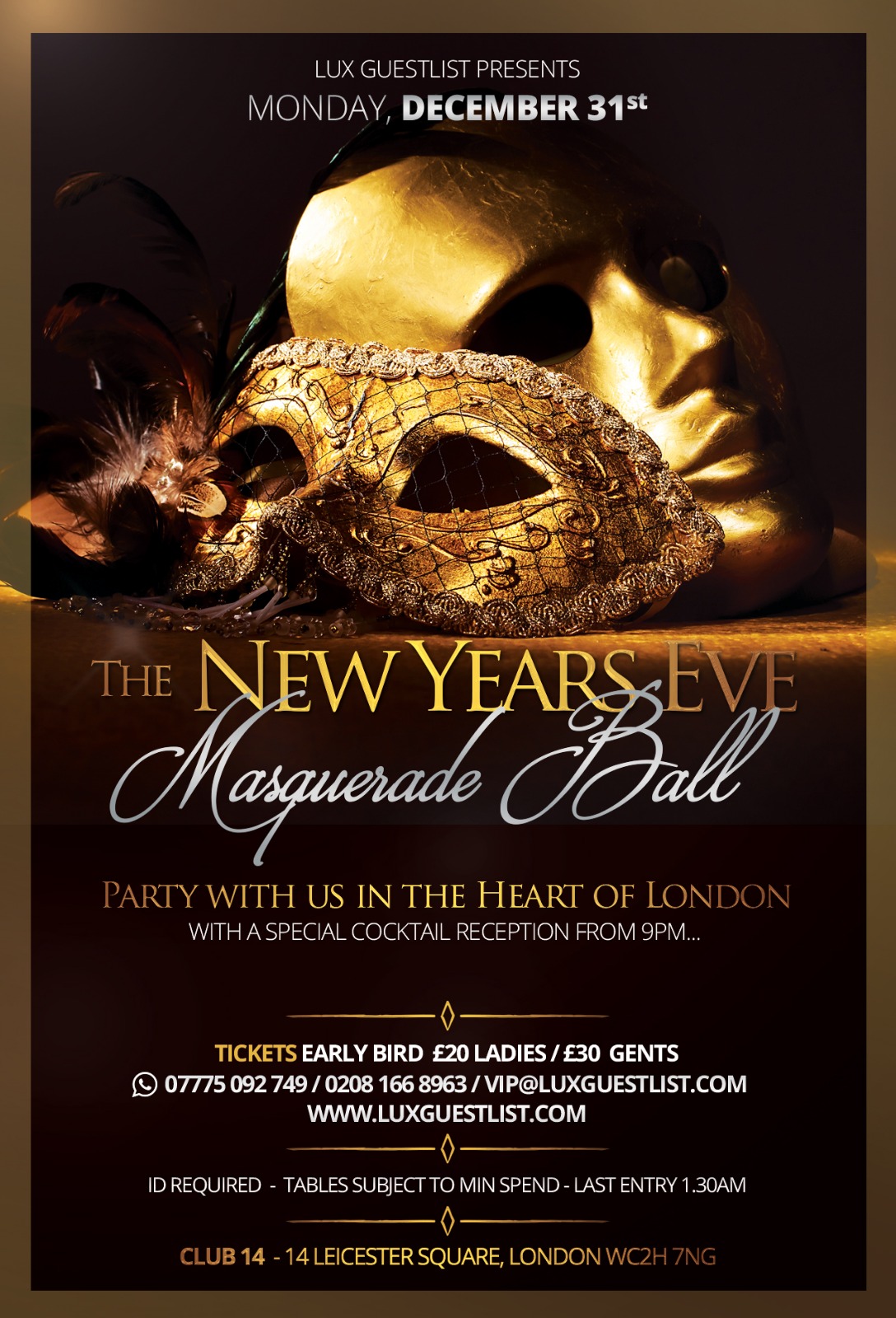 14 LEICESTER SQUARE NYE 2018