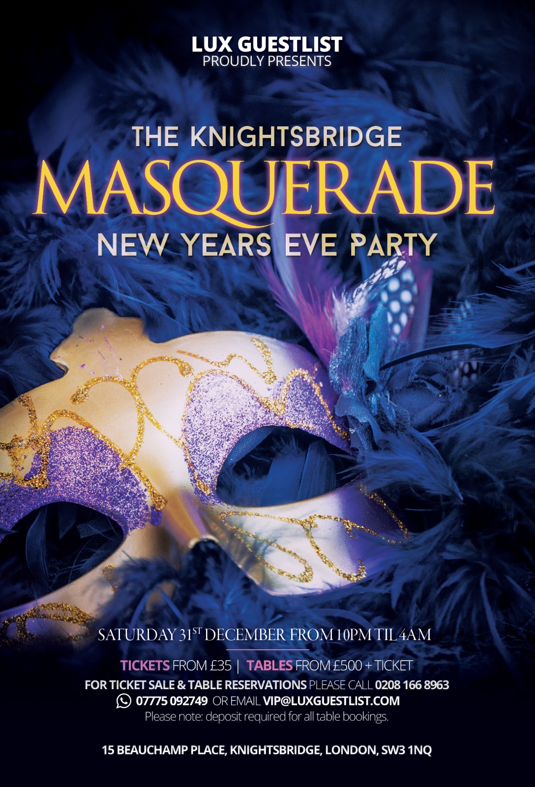 beauchamp place new years eve 