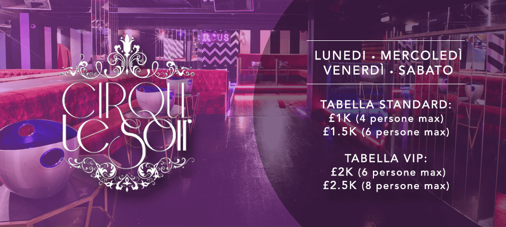 cirque le soir table