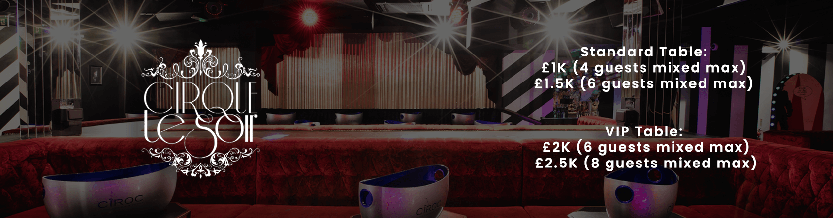 cirque le soir tables