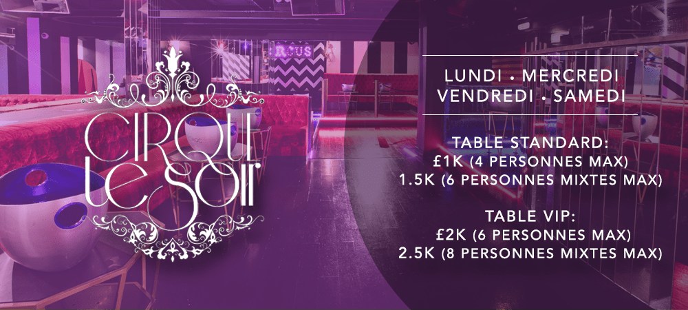 cirque le soir vip table